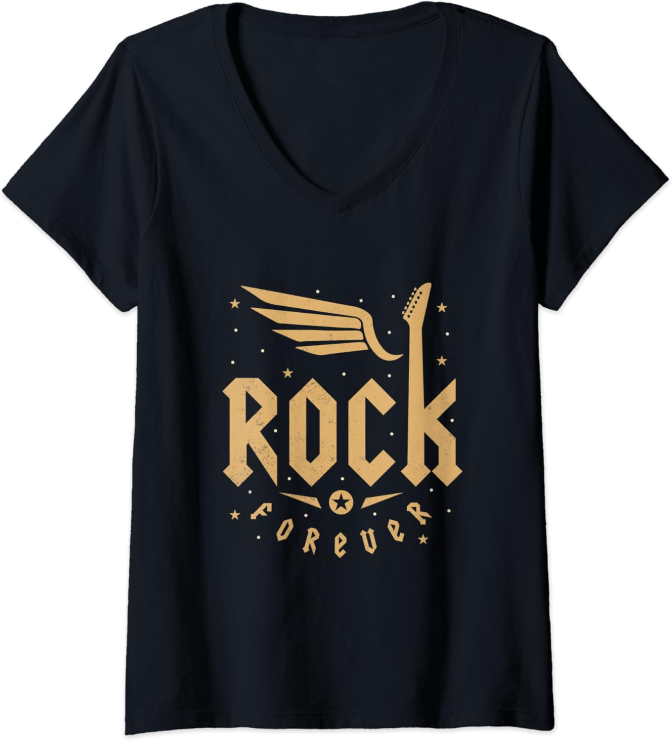 Womens Rock and Roll Forever casual graphic for women VNeck TShirt